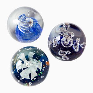 Spheric Glass Paperweights, Set of 3