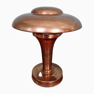 Art Deco Pilz Schreibtischlampe aus Kupfer, 1930er