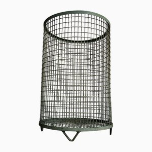 Cesto vintage in filo metallico verde, Francia, anni '60