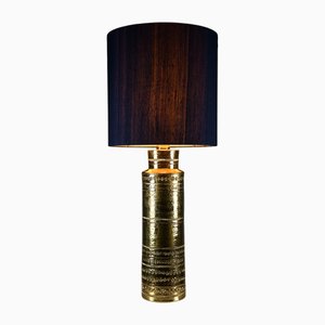 Vergoldete Tischlampe von Aldo Londi für Bitossi, 1960er