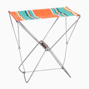 Mid-Century Modern French Camping Folding Stool, 1960s