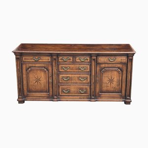 Antique Georgian Oak and Burr Elm Marquetry Dresser Base, C1820