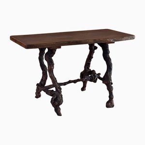 Tavolo brutalista in legno di vite, Francia, anni '60