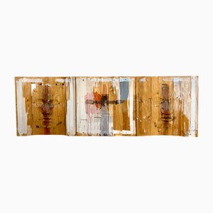 Detlev Waschkau, Geschnitzte & Farbige Tafel, 2000er, Holz