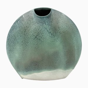 Blaue Mid-Century Solifleur Keramikvase, Frankreich, 1970er