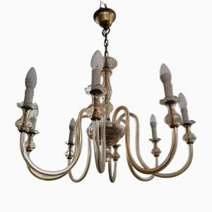 Eight-Light Murano Glass Chandelier, 1960s