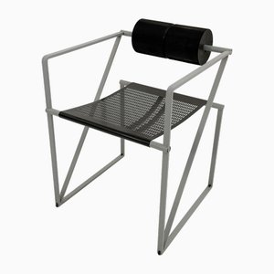 Silla Seconda en negro y gris de Mario Botta para Alias, años 80