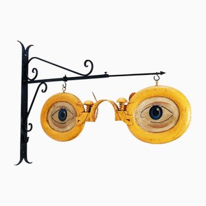 Vintage Optical Shop Sign in Metal, 1920s