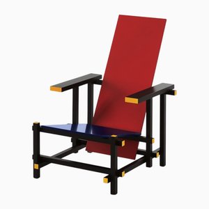 Red and Blue Lounge Chair in the style of Gerrit Rietveld from Cassina, 1970s