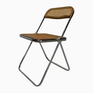 Vintage Plia Korbstuhl aus Korbgeflecht von Giancarlo Piretti für Anonima Castelli, 1960er