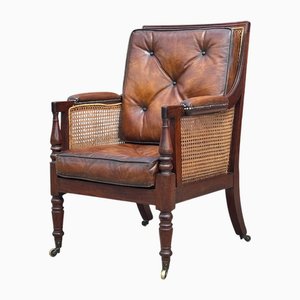 George IV Mahogany Caned Library Bergère, 1820s