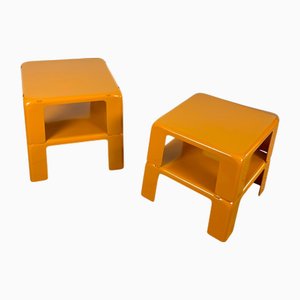 Mesas nido Quattro Gatti en amarillo mostaza de Mario Bellini para C&B Italia, años 60. Juego de 4