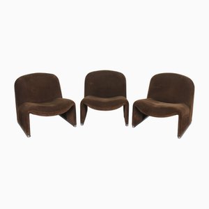 Chaises Alky Marron Foncé par Giancarlo Piretti pour Castelli, 1970s, Set de 3