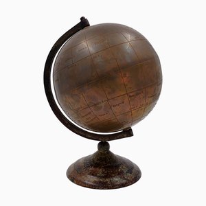 Mappamondo in ottone brunito, 1930