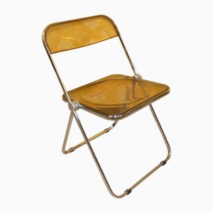 Plia Folding Chair in Brown Plastic by Giancarlo Piretti for Castelli / Anonima Castelli, 1970s