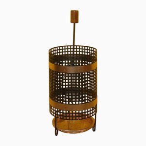 Porte-Parapluie en Maille Métallique, Cuivre et Teck, 1960s