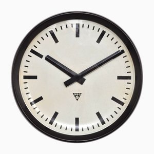 Reloj de pared vintage grande de baquelita de Pragotron, años 60