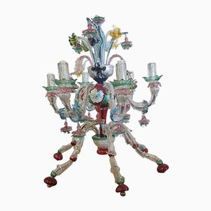 Lámpara de mesa de cristal de Murano, años 80