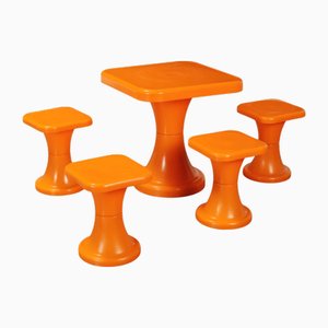 Tables Basses Vintage en Plastique, Italie, 1970s, Set de 5