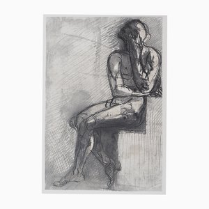 After Auguste Rodin, Seated Man, Engraving