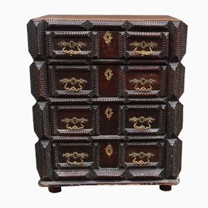 Antique Hand Carved Tramp Art Chest of Drawers, 1903