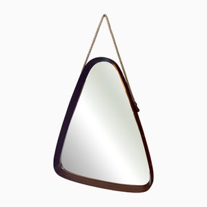 Vintage Triangular Teak Mirror, 1960s