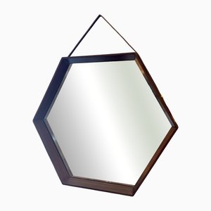 Vintage Hexagonal Teak Mirror, 1960s