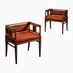 Dutch Art Nouveau Nieuwe Kunst Accent Chairs, 1890s, Set of 2