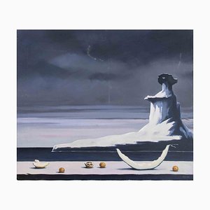 Gino Guida, The Autumn Rock, Peinture à l'Huile, 1980s