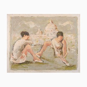 Franco Marzilli, Bailarinas con San Pedro (Roma) de fondo, años 70