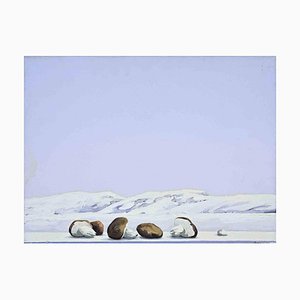 Gino Guida, The First Snowfall, Oil Painting, 1980s