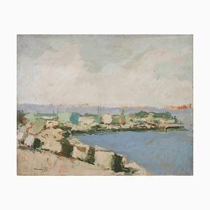 Franco Marzilli, Seaview, Oil Painting, 1970s