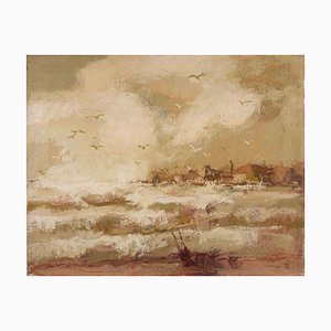 Franco Marzilli, View of the Bay, Oil Painting, 1970s