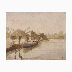 Franco Marzilli, Vista de la bahía, pintura al óleo, años 70