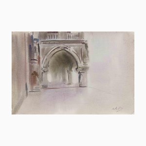 Aquarelle, Carlo Ravagnan, View of Palazzo Ducale, Venise, 1985