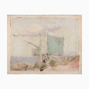 Franco Marzilli, Seaview, Oil Painting, 1970s