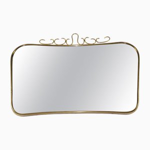 Italian Brass Framed Wall Mirror attributed to Gio Ponti, Italy, 1960s