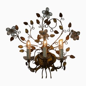 Florentine Flower-Shaped Wall Lamp attributed to Banci Firenze, Italy, 1970s