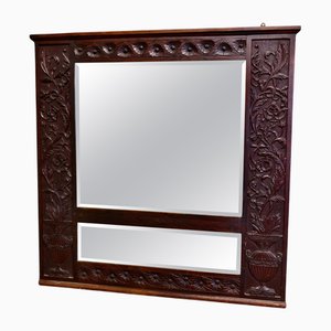 Large Carved Oak Wall Mirror