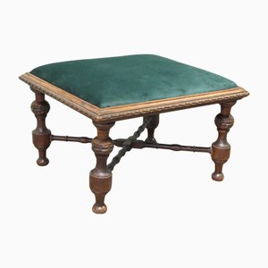 Victorian Green Velvet Ottoman