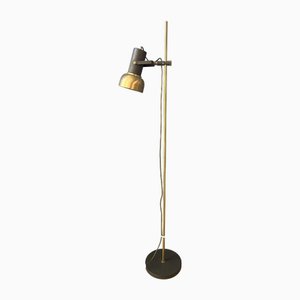 Lampadaire Vintage en Laiton avec Spot Ajustable