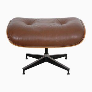Fußhocker aus Braunem Leder von Charles & Ray Eames, 1980er