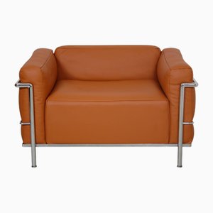 LC3 Lounge Chair in Cognac Bizon Leather by Le Corbusier, 1990s