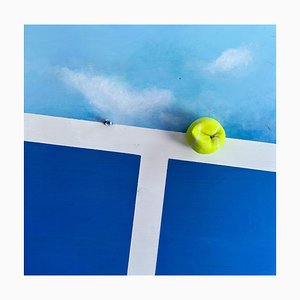 Vera Vizzi, Sunset Wall Sculpture in Sky Blue and Neon Yellow, 2022, Mixed Media