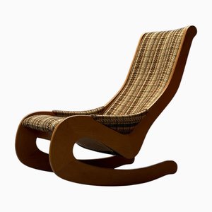 Mid-Century Rocking Chair in Beech and Bouclé from Casala, Germany, 1960s