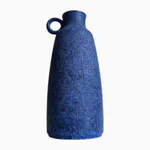 Blaue Mid-Century Keramikvase mit Henkel zugeschrieben von Ceramano, Bundesrepublik Deutschland, 1960er