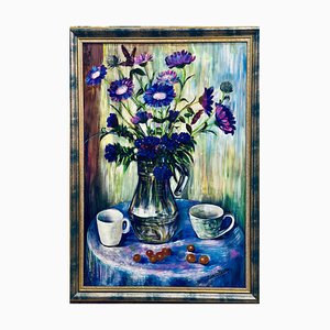 Manana Eloshvili, Still Life of Flowers 2, 2022, Acrylic on Cardboard