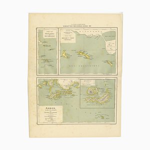 Antique Map of the West Indies and Ambon in Indonesia, 1900