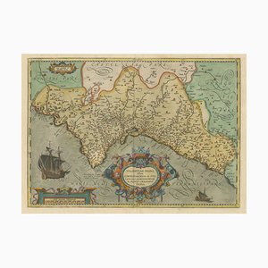 Antique Map of Valencia in Southern Spain, 1601