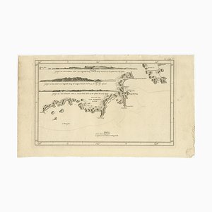Antique Coastal Views and Map of Van Diemens Land, Australia, 1803